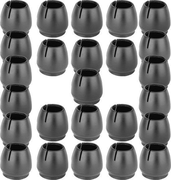 Roegaarden Stoelpoot Beschermers Rond - Stoelpootdoppen - Stoelpoot Viltjes - 24 stuks - Zwart - 17-21MM