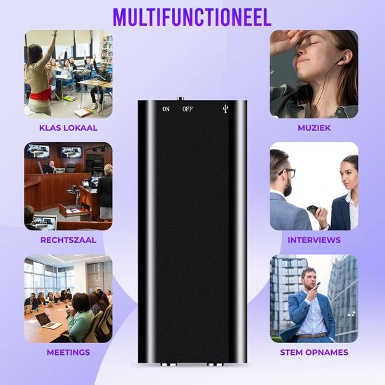 Garpex® USB afluisterapparaat - Afluisterapparatuur - Afluisteren opnemen - Spy recorder - Dictafoon - Voice - Grote opslag - 16GB