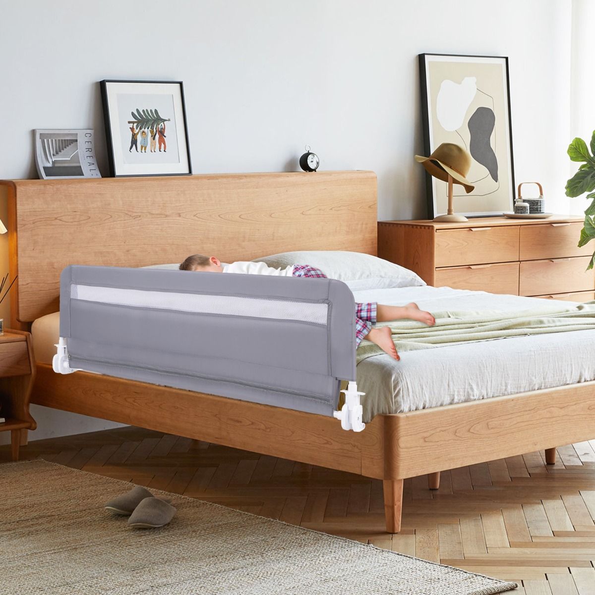 Coast Bedhek voor peuters - opvouwbaar ontwerp - afneembare en wasbare hoes - grijs - 120 cm