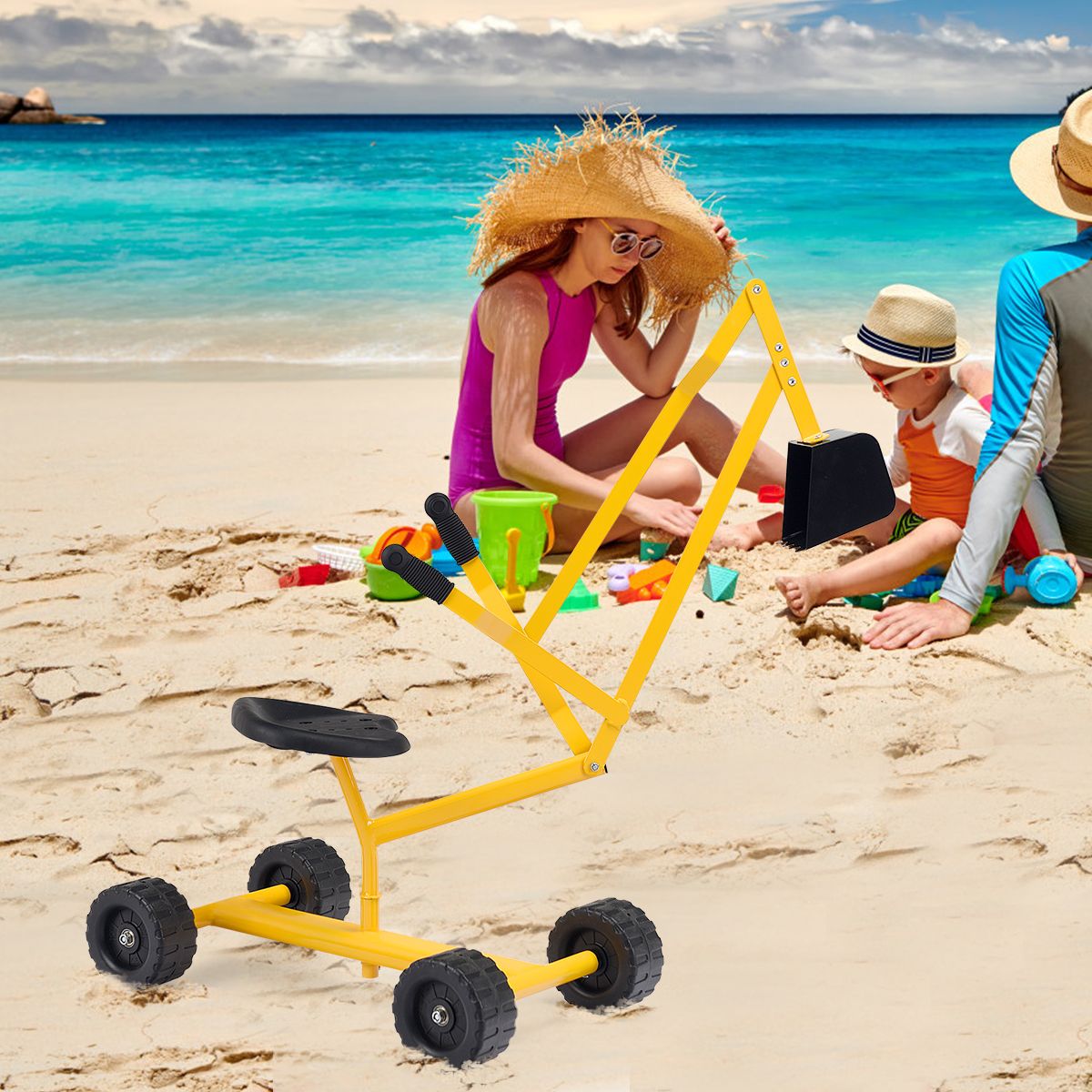 Coast Graafmachine voor kinderen - 360° draaibare stoel - Metalen frame - Geel