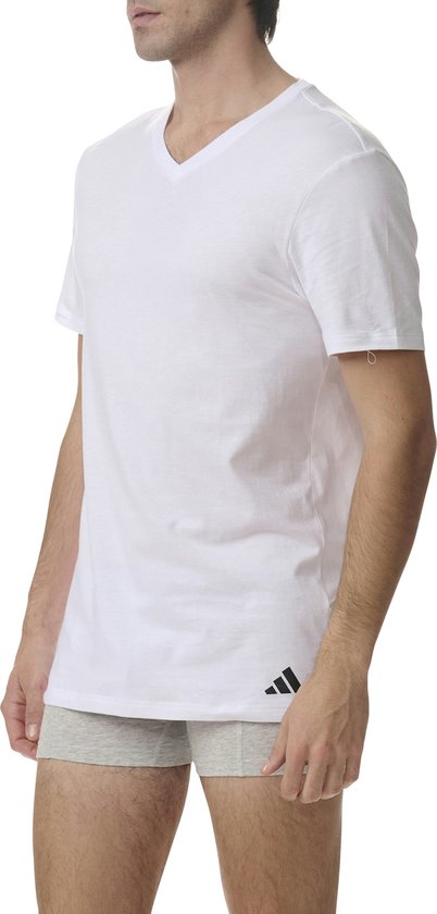 Adidas Sportswear- Active Core Cotton - V Neck Shirts - Heren Ondershirt - Wit - Maat XL