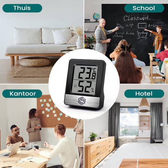 Ease Electronicz Hygrometer - Luchtvochtigheidsmeter - Digitaal Weerstation - Vochtigheidsmeter - Thermometer voor Binnen - Inclusief batterij
