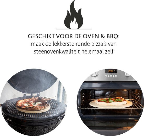 Boska Pizzasteen Deluxe - voor Oven & BBQ - Knapperige pizza's - Ø 29,5 cm - BBQ Accessoires
