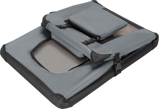 Juskys Hondentransportbox - Vouwbaar - S - 34 x 50 x 36 cm - Grijs