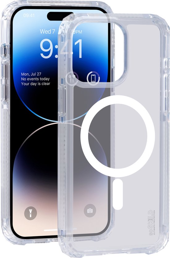 SoSkild Defend Magnetic Case hoesje geschikt voor iPhone 15 Pro Max - Clear
