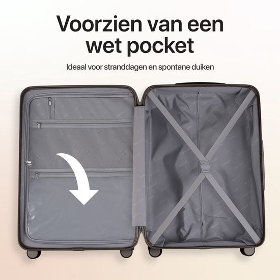SKYCASES Kofferset - Classic Heritage – 3 Delig – Handbagage & Check-in Koffers – 36L/63L/100L – TSA Slot – 360° geruisloze wielen – Lichtgewicht – Trolley – Bruin