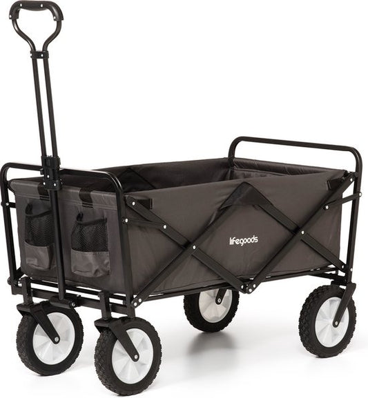 LifeGoods Bolderkar - Opvouwbaar - Draaibare wielen - 2 Standen - 70KG Draagkracht - Grijs