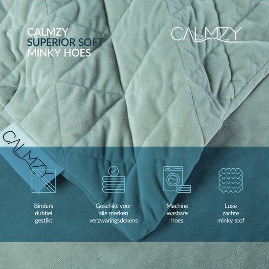 Calmzy Superior Soft - Duvet cover - Verzwaringsdeken hoes - 150 x 200 cm - Superzacht - Comfortabel - Grijs