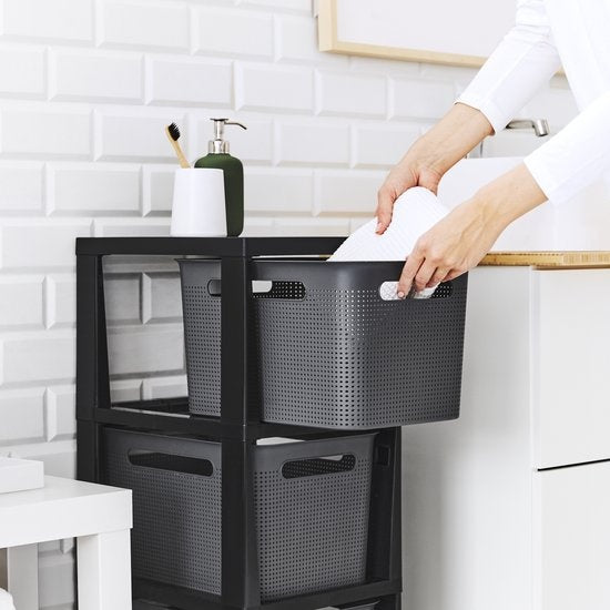Rotho Tower Brisen - Ladekast 3 x 16L met wieltjes - Antraciet