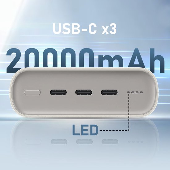 Samsung Powerbank Snelladen 45W - 3x USB-C - 20000mAh - Beige