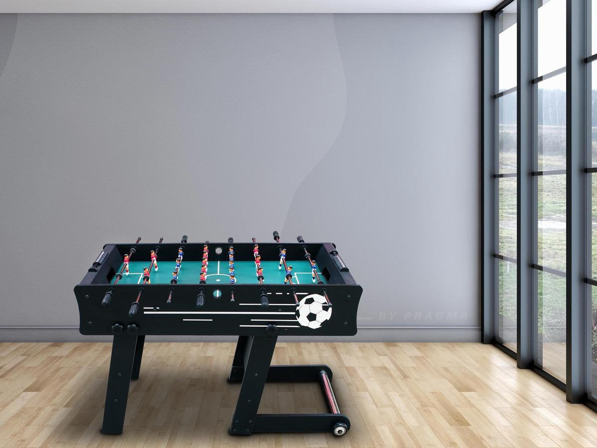 Cougar Scorpion Kick Voetbaltafel Opklapbaar in Zwart - Tafelvoetbal tafel incl. 2 ballen en scoreteller - Indoor voetbal tafel van 126x61x80cm