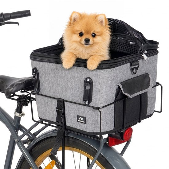 Jake en Jacky Hondenfietsmand - Fietsmand Hond Achterop - Hondenmand Fiets - Autostoel Hond - Kleine Hond max 12 kg - 35x30x31 cm