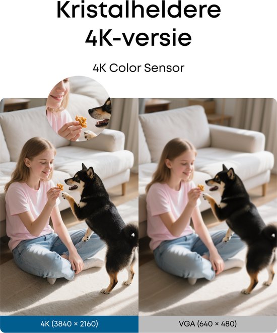 eufy Security Indoor camera E30 - Indoor Cam - Huisdiercamera met app - Petcam - 4K UHD - Pan & Tilt - AI Mens - en Huisdierdetectie - Kleurennachtzicht - Compatibel met Apple HomeKit - Tweewegcommunicatie - Lokale Opslag - Geen Abonnementskosten