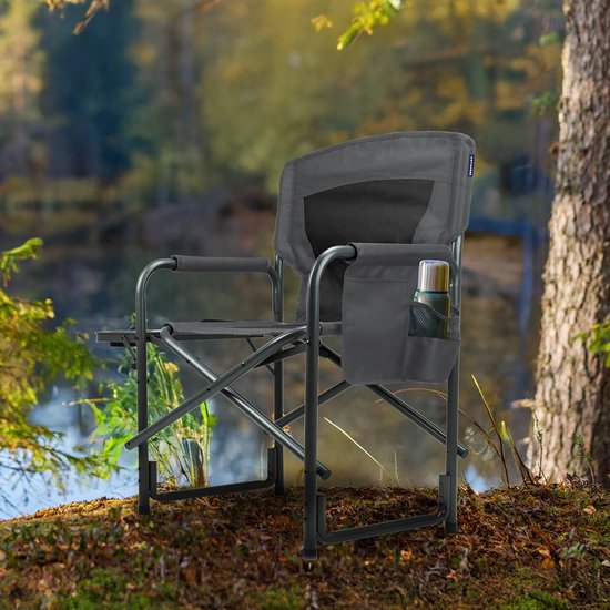 TRVLMORE Campingstoel - Opvouwbaar - Lichtgewicht - 120 kg draagvermogen - Grijs