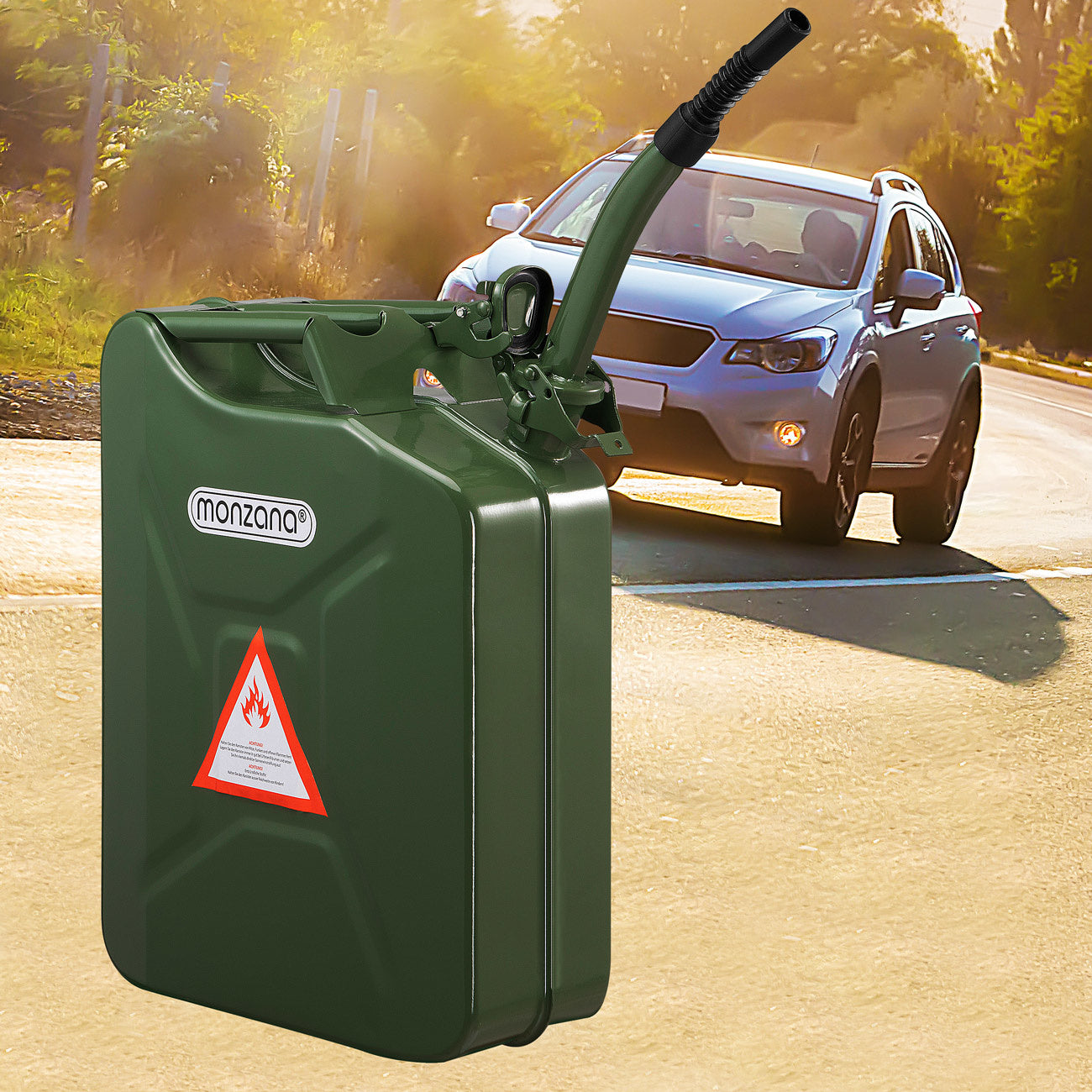 Monzana Jerrycan Benzine – 3 Stuks a 20 Liter – Olijfgroen