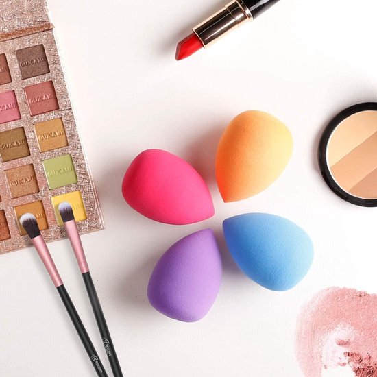 Bestope Make up Kwasten set met Beauty blenders 16 delig - Brush set - Kwasten reiniger - Borstels - Rosé Goud