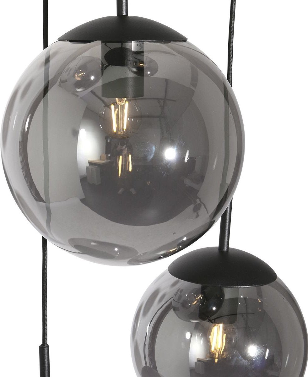 Steinhauer - hanglamp - Bollique LED - zwart - glas metaal - Ø 40cm - E27 - 3123ZW