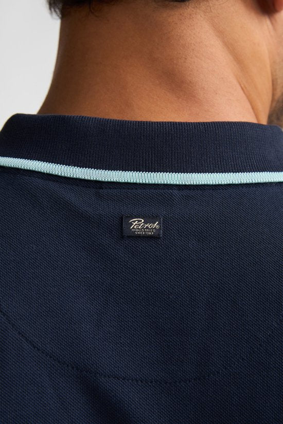 Petrol Industries - Heren Polo met korte mouwen Rally - Blauw - Maat XL