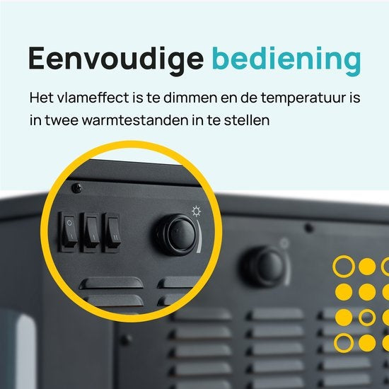 MOA Elektrische Kachel - Sfeerhaard - Haard- Heater - Plek voor decoratie hout - EFS183C