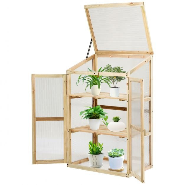 Coast Kleine Houten Tuinkas met 3 Niveaus - 60 x 45 x 100 cm