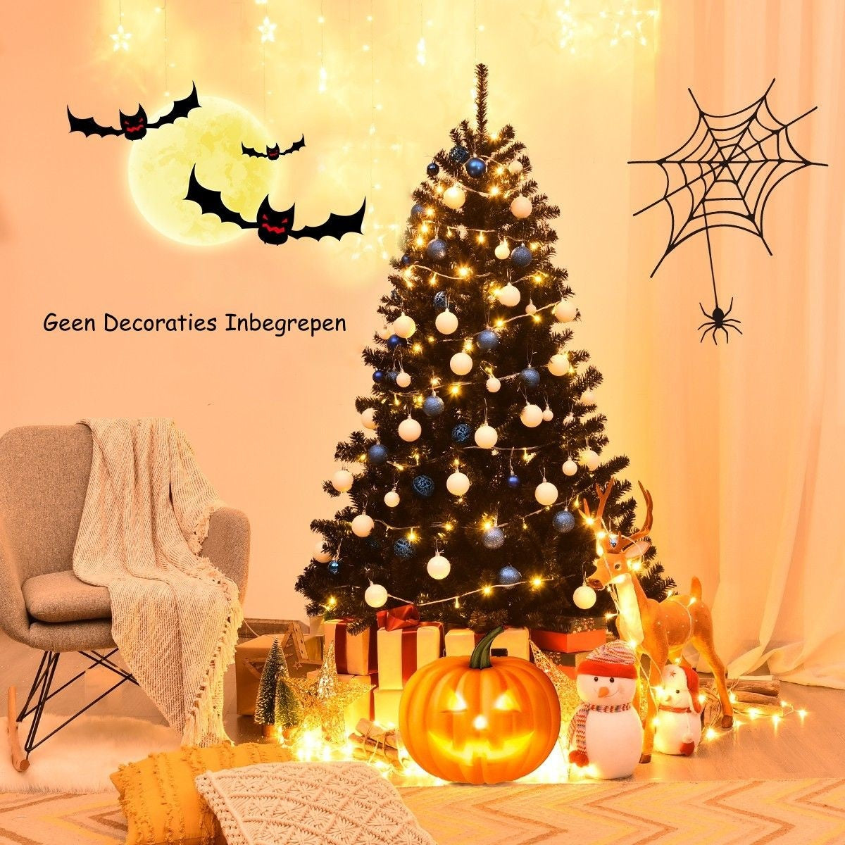 Coast - Kunstkerstboom - 1036 Takken - PVC - 180cm - Zwart