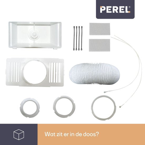 Perel Universele condensopvangbak, voor droogkast zonder afvoer, incl. 1.5 m slang en 2 slangklemmen, wit