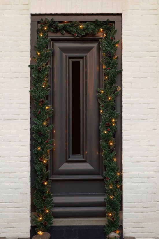 Black Box Trees Creston Guirlande met Decoratie en Verlichting - L270 cm - Groen
