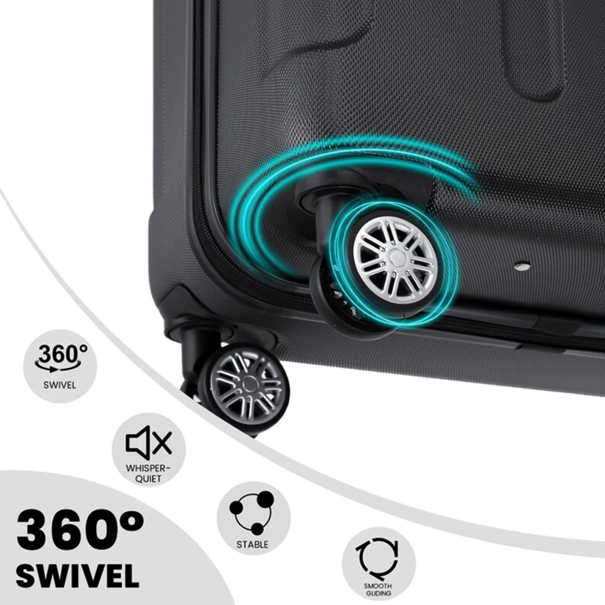 ochama ABS kofferset - 3 stuks - zwart - 20, 24 en 28 inch
