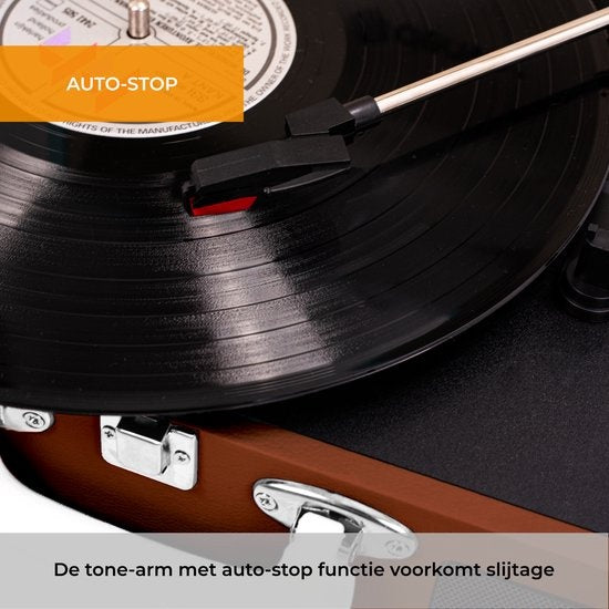 Denver Platenspeler - Ingebouwde Speakers - Incl. PC Software - Auto-stop - Retro - VPL120 - Bruin