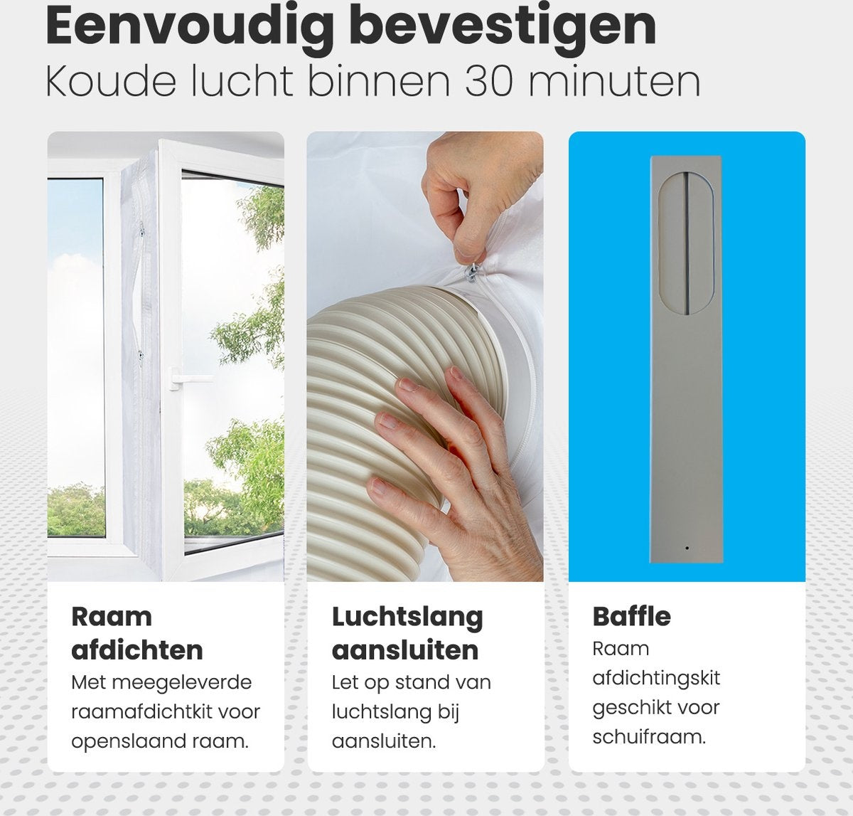 Auronic Mobiele Airco - 4 Standen - 10.000 BTU - Tot 35 m2 - Wit