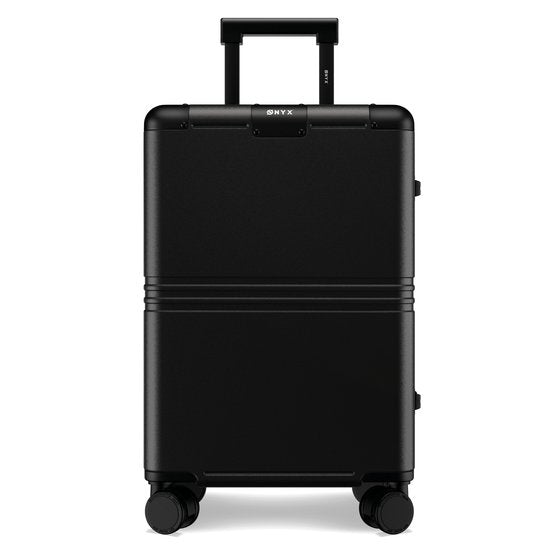 ONYX Hybrid Pro Handbagage Koffer 35 Liter - Gerecycled Polycarbonaat en Ritsloos Design - Reiskoffer met TSA slot en Spinner wielen - Lichtgewicht Trolley - Onyx Black