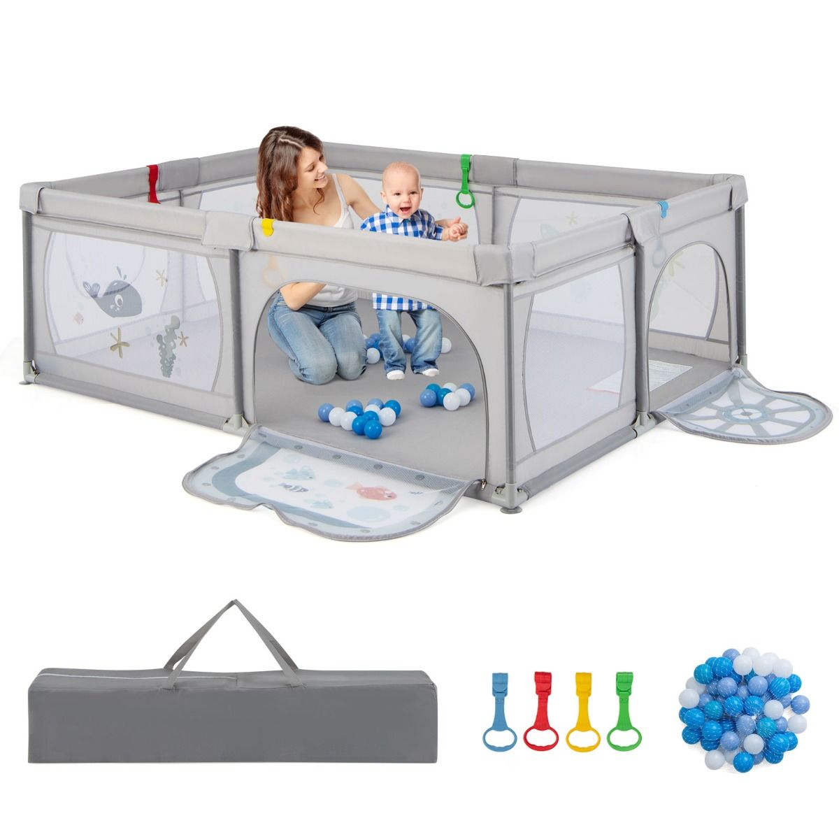 Coast Babybox - Opvouwbaar - Ritssluiting - 206 x 147 x 68,5 cm - Incl. 50 Ballen