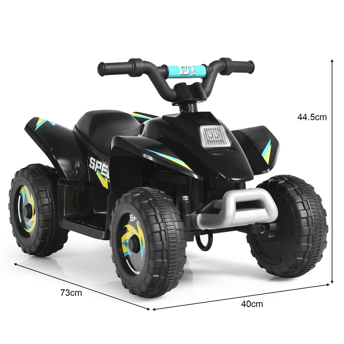 Coast elektrische auto voor kinderen Electro Children's Quad Children's Motorcycle 73 x 40 x 44,5 cm zwart