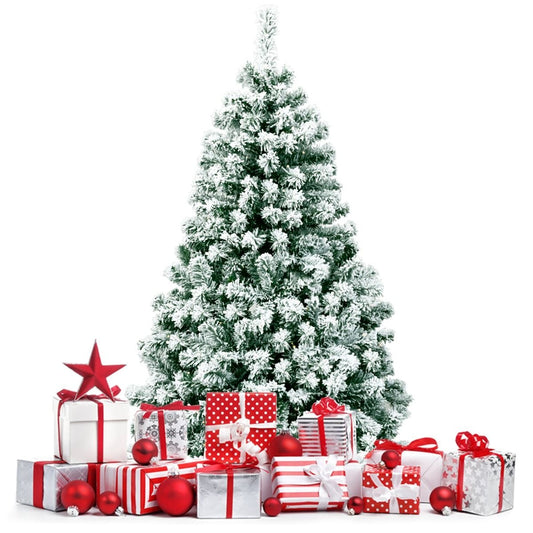 Coast Besneeuwde Kunstkerstboom met LED Wit/Groen – 79 x 135 cm – 400 Takpunten en 200 Warmwitte Lampjes