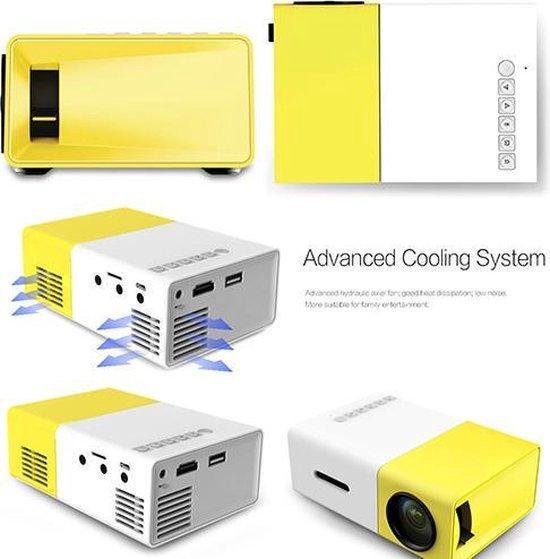 Mini Beamer - 320 x 240 - USB - HDMI - Wit - Geel - 50 lumen YG-300