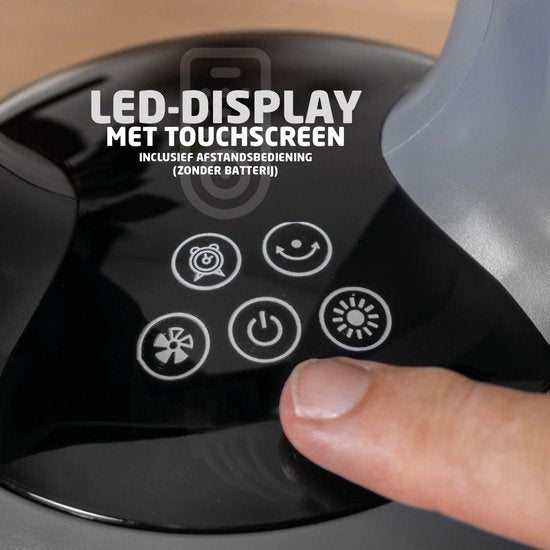 BREND BR-2243 Bladeless Fan Ventilatorkachel - 2200 Watt - Bladloos - LED-Display - Timer - Oscillatie - Veilig voor Kinderen en Huisdieren - Donkergrijs