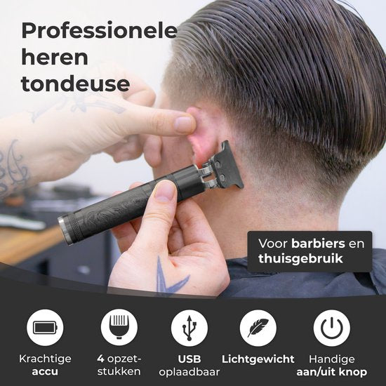 Nuvance Tondeuse Mannen - Tondeuse Hoofdhaar - Inclusief 4 Opzetstukken - Baardtrimmer en Haartrimmer - Tondeuses - Usb Oplaadbaar