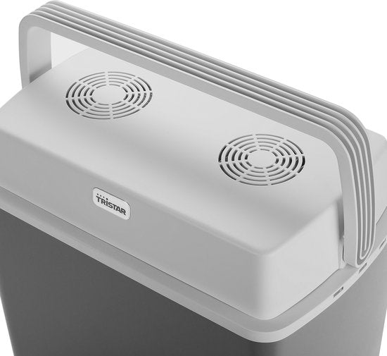 Tristar Koelbox KB-7424 - Coolbox 22 liter - Lichtgewicht met handvat - Thermo-elektrisch koelsysteem - Met 12V stekker voor onderweg en in auto - Om te vormen naar 230V netstroom stekker - Grijs