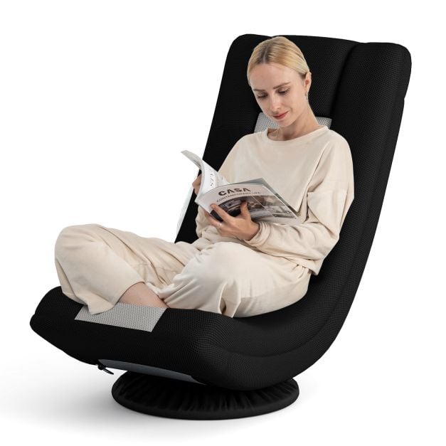 Coast Draaibare Gamingstoel - Verstelbaar - Opvouwbaar - 360° Draaibaar - Ergonomisch - Grijs/Zwart