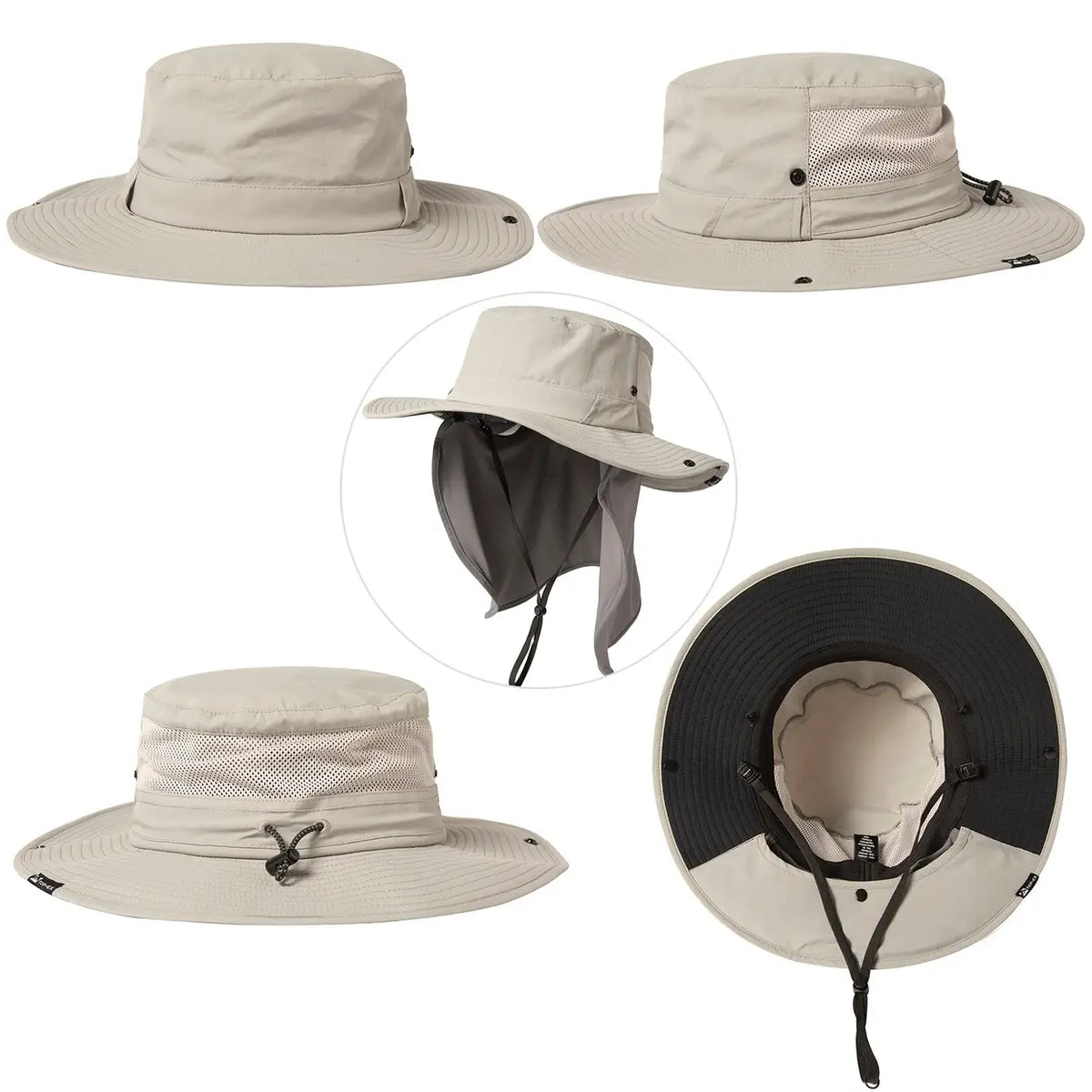 Top-Ex Zonnehoed met Nekflap - UPF 50+ - M/L 57–59 cm - Grijs