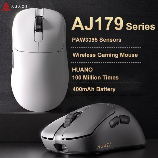 Ajazz AJ179 - Draadloze Gaming Muis - 26000DPI - Wired/2.4G - PAW3395 - Lichtgewicht 58G - Wit
