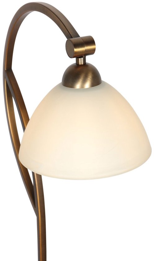 Anthea 4330BR klassieke vloerlamp brons met marmerlook glas hoogte 140 cm Steinhauer