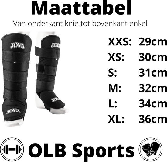 Joya Fightgear - "Velcro" scheenbeschermers - Zwart - XS