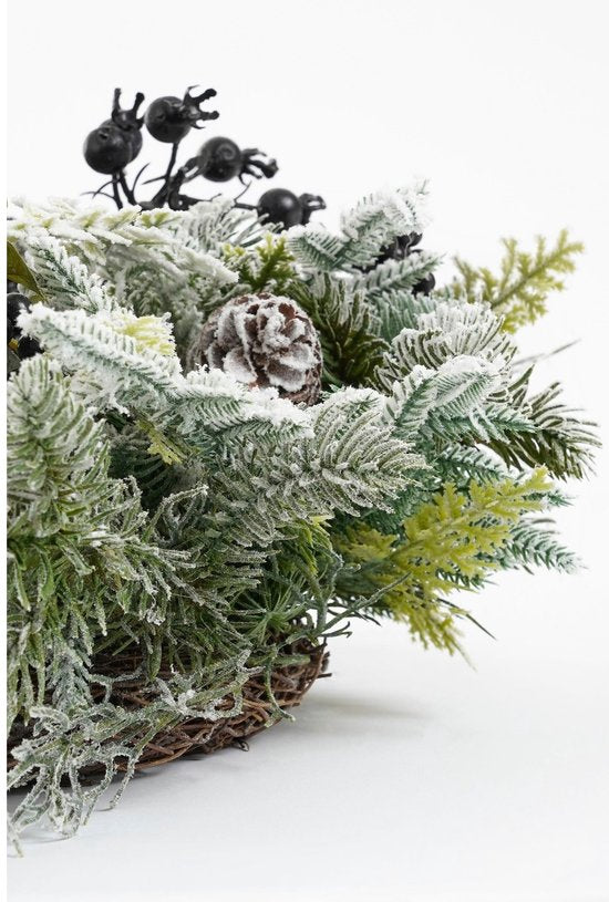 Mica Decorations Vesper Kerstkrans met Dennenappels - H13 x Ø50 cm - Zwart