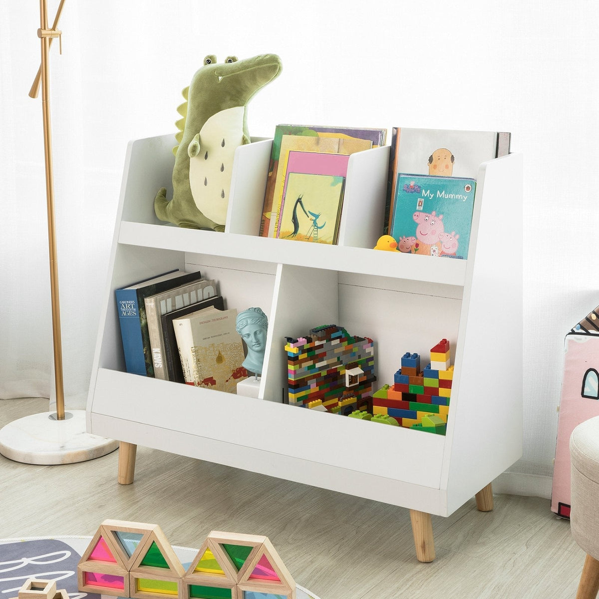 SoBuy Opbergkastje Voor Kinderen - Wit - 86x36x77 cm - 5 vakken