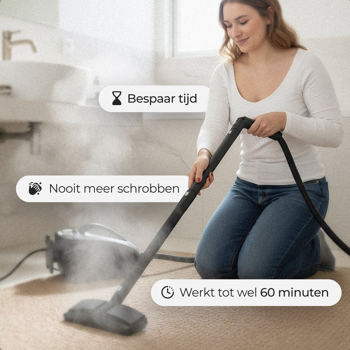 Atmosed AS-2 Stoomreiniger - 1650W - 4 Bar - 2,5L - Met 20 Accessoires