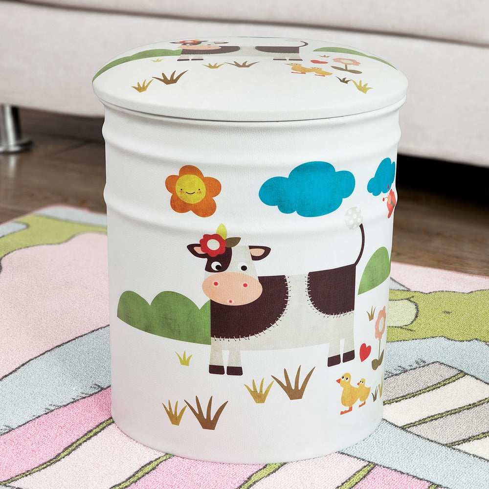 SoBuy Panca Opbergkrukken Set van 2 – Gestoffeerd – 37 x 30 x 30 cm