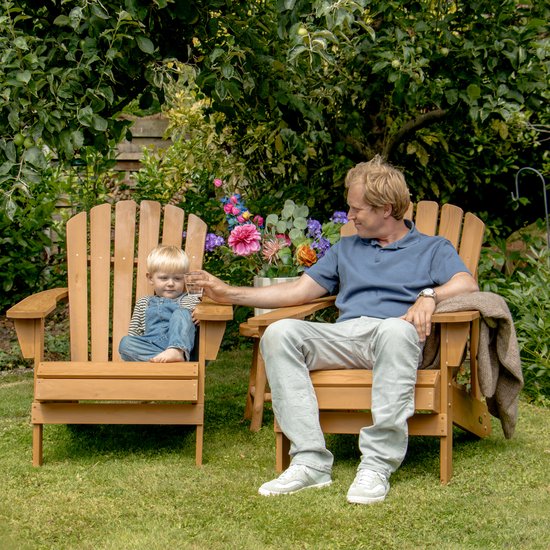 AXI Carmen Adirondack Stoel Bruin – Houten loungestoel met armleuningen – Hoge rugleuning - 90,5x78,4x93cm