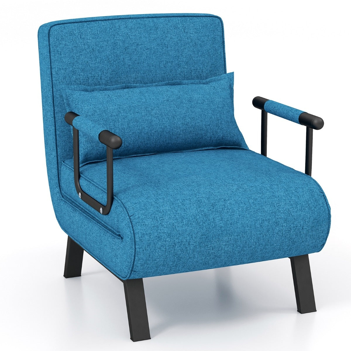 Coast Slaapstoel Slaapbank - 4-in-1, 5-standen Verstelbaar, Max. 150 kg - L 184 cm - Linnen/Metaal - Blauw