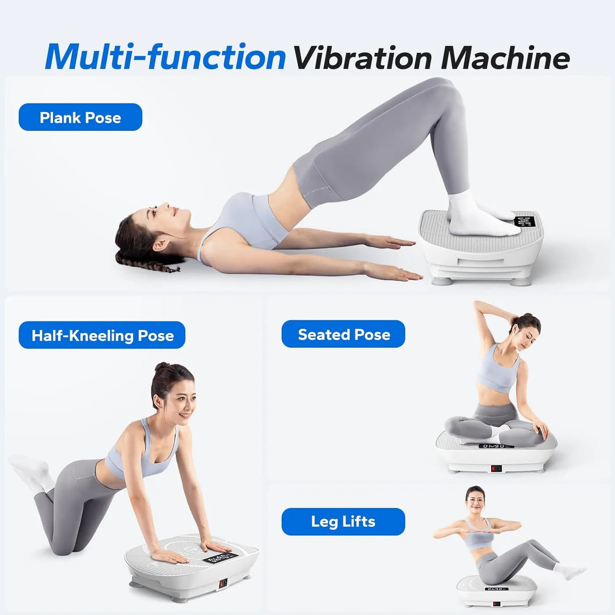 Merach Trilplaat Whole Body Workout – 10 Snelheden – Grijs – Silicone en Metaal